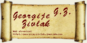 Georgije Zivlak vizit kartica
